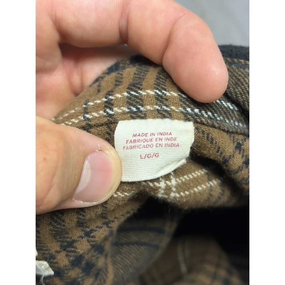 Levi's Men's Size L Brown/Black Plaid Flannel Cotton Relaxed Button-Up Shirt